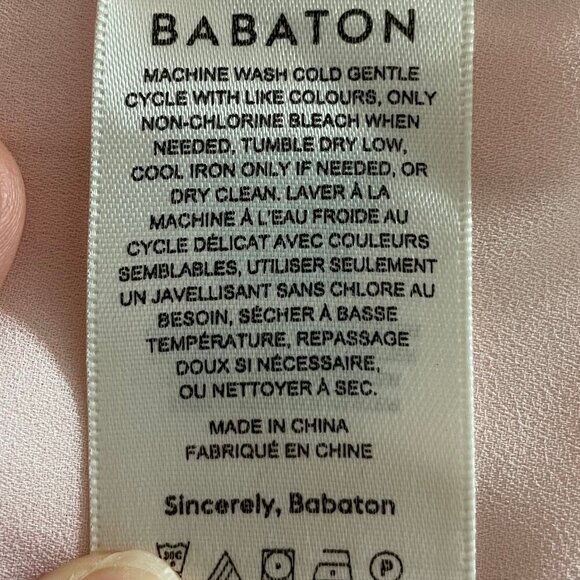 Aritzia Babaton Sleeveless V Neck Lined Polyester Tan Top Soft Pink Sz S - Picture 11 of 13